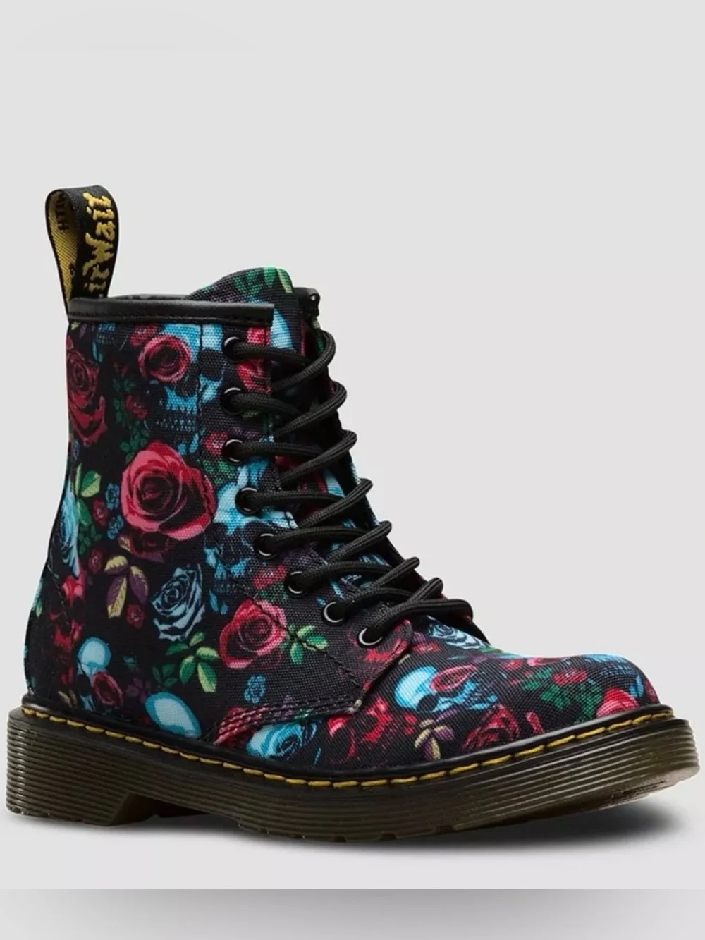 Dr. Martens Junior 1460 Rose Red & Blue  Skull Print